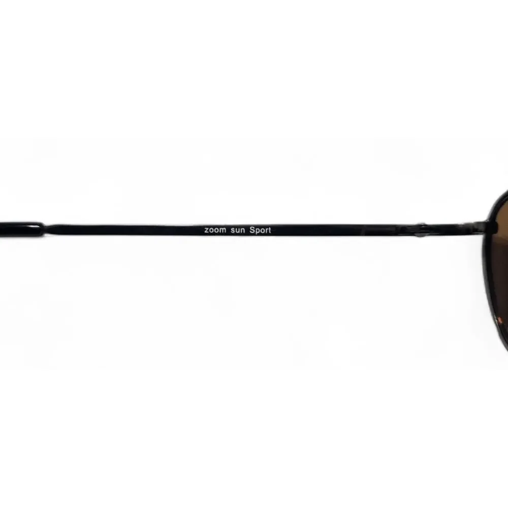 Zoom Sun Sport Metal Sunglasses 09077 Wrap Around Brown Aviators - Men's/Unisex